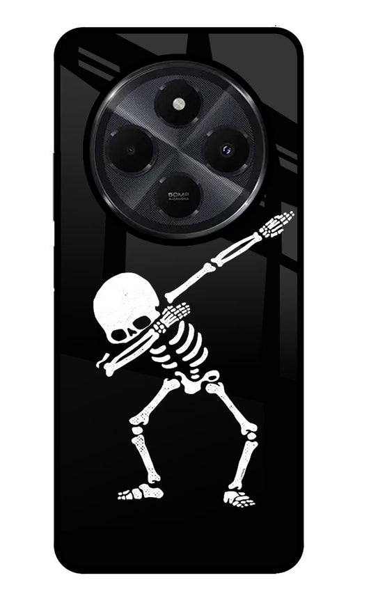 Dabbing Skeleton Art Redmi 14C 5G Glass Case