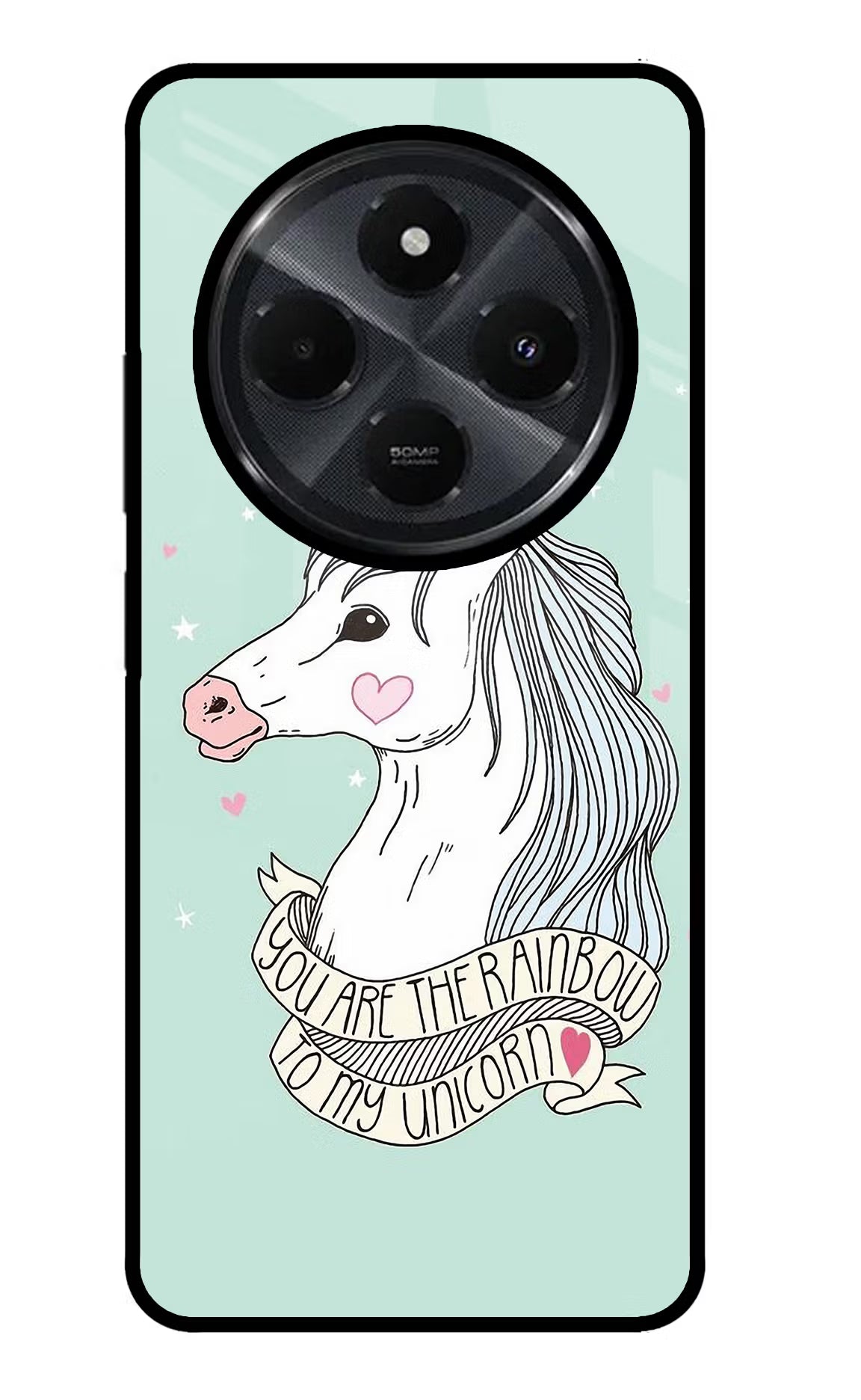 Unicorn Wallpaper Redmi 14C 5G Glass Case Back Cover by Casekaro