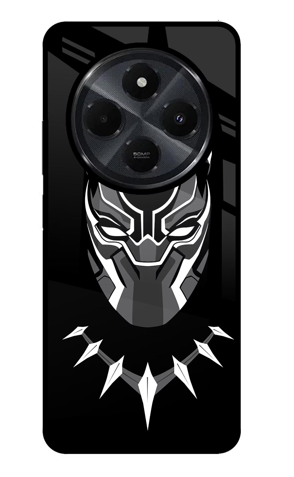 Black Panther Redmi 14C 5G Glass Case Back Cover by Casekaro