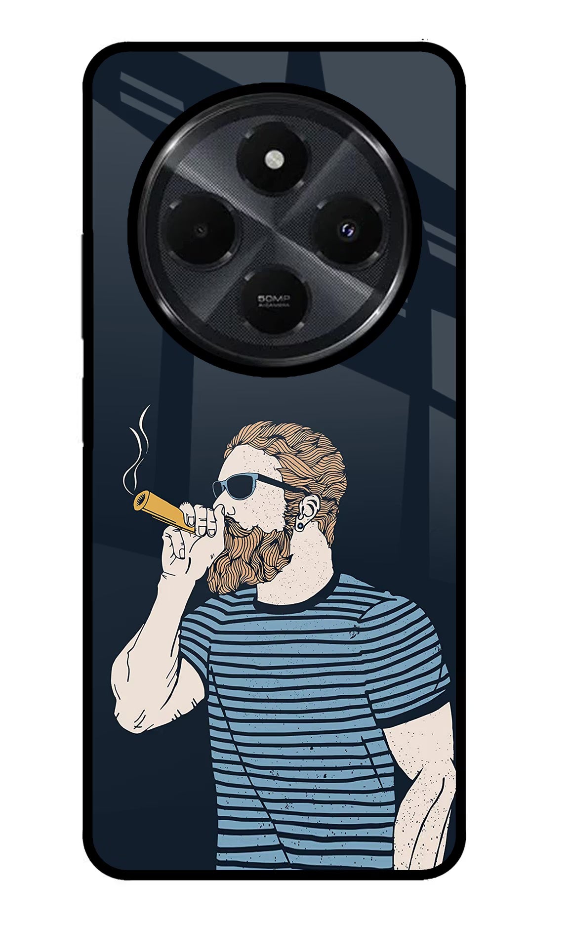 Smoking Redmi 14C 5G Glass Case Back Cover by Casekaro
