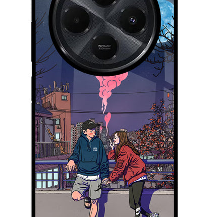 Chilling Couple Redmi 14C 5G Glass Case
