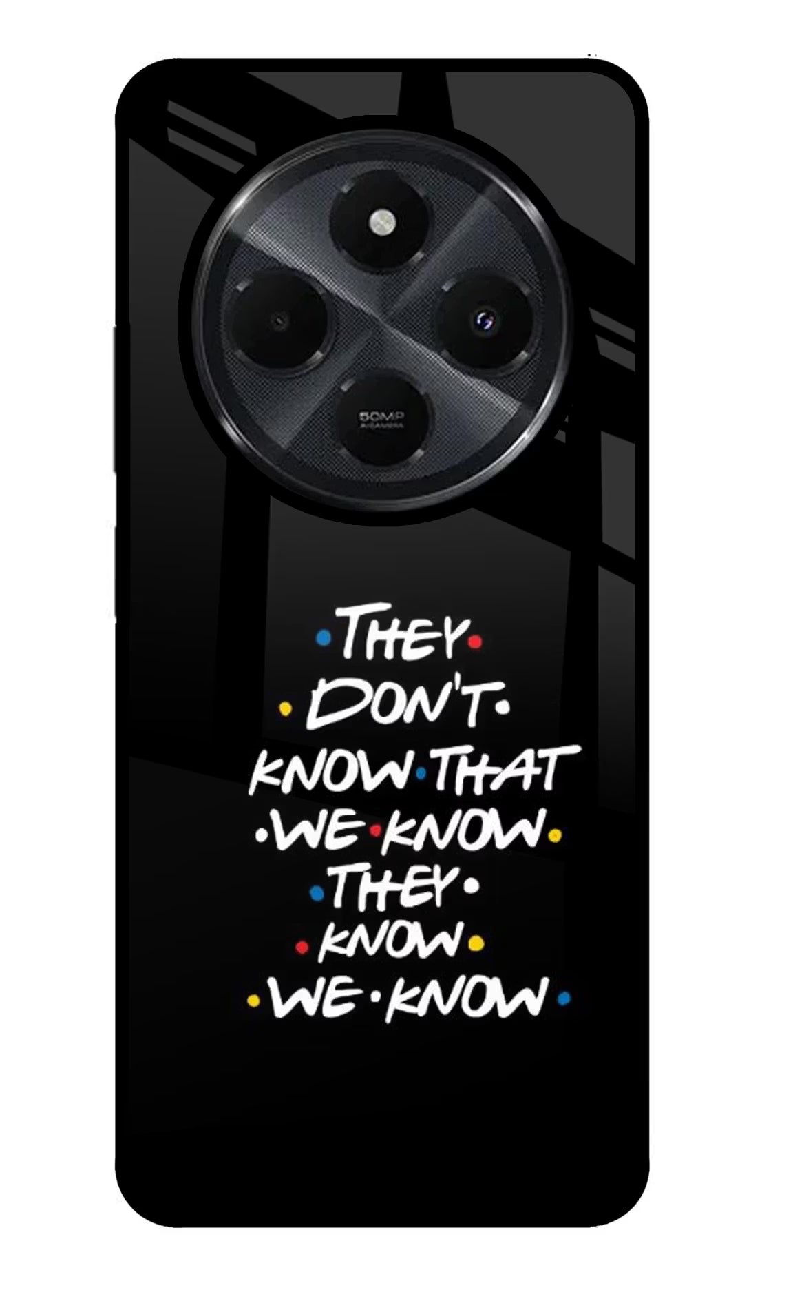 FRIENDS Dialogue Redmi 14C 5G Glass Case Back Cover by Casekaro