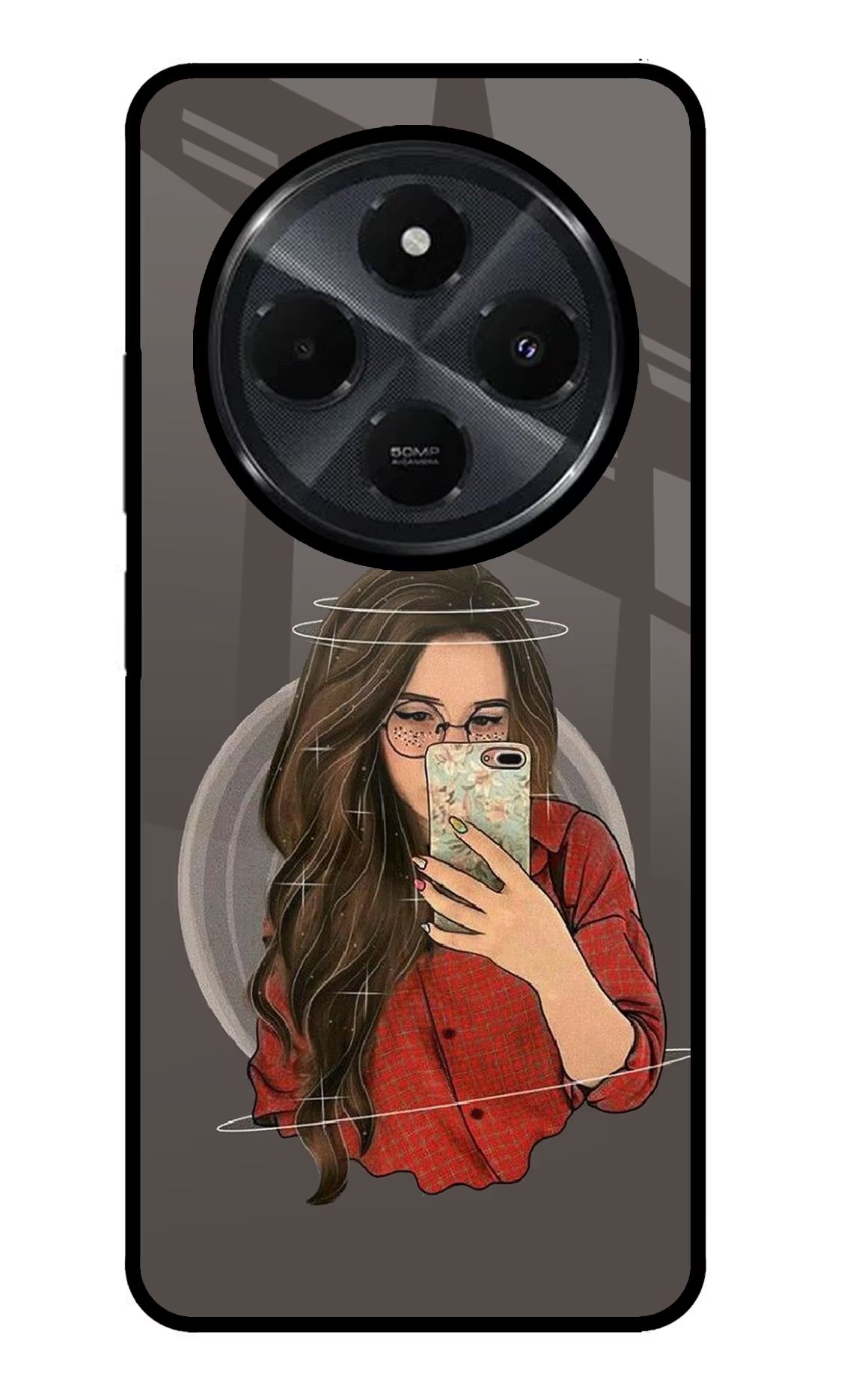 Selfie Queen Redmi 14C 5G Glass Case Back Cover by Casekaro