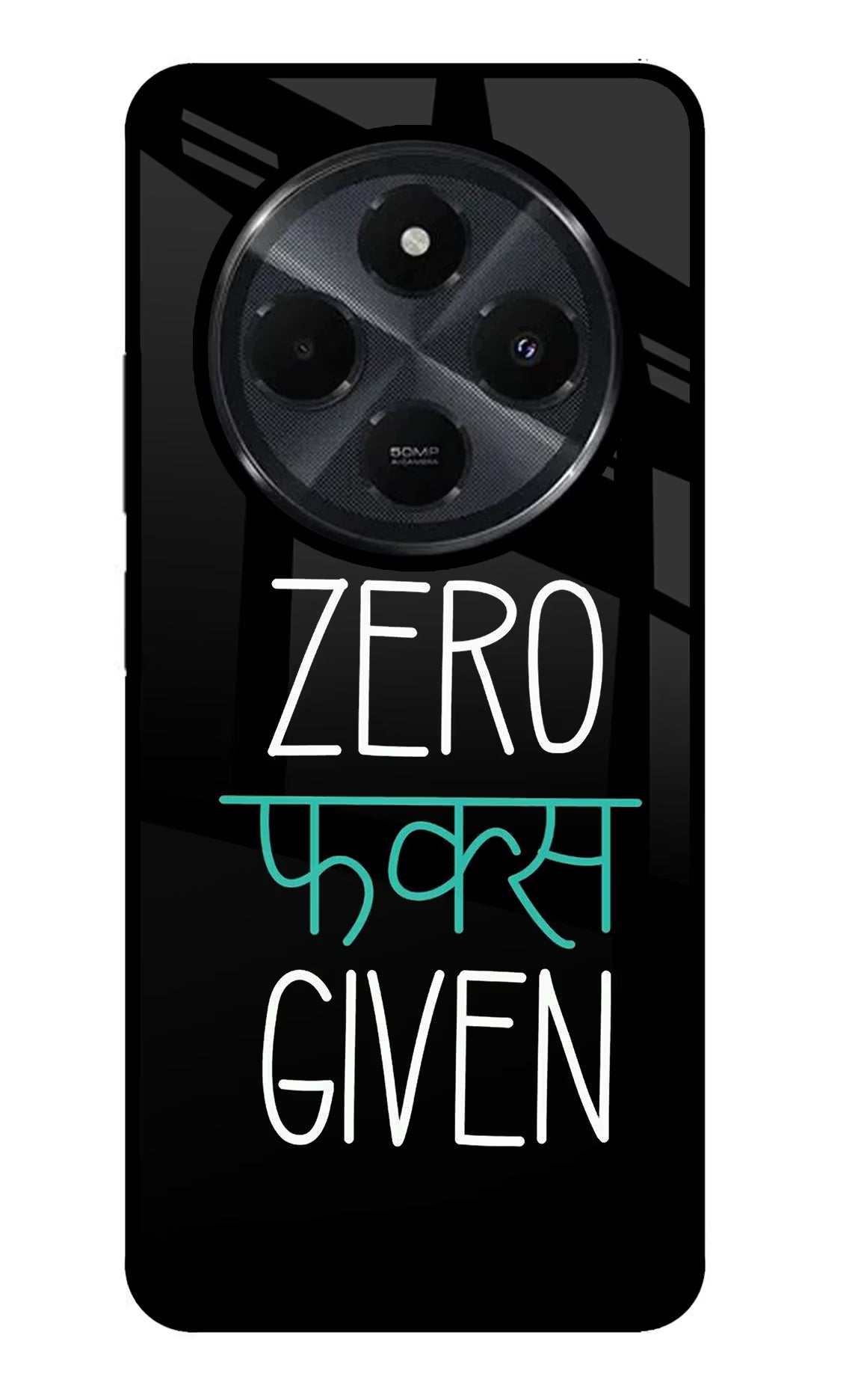 Zero Fucks Given Redmi 14C 5G Glass Case Back Cover by Casekaro