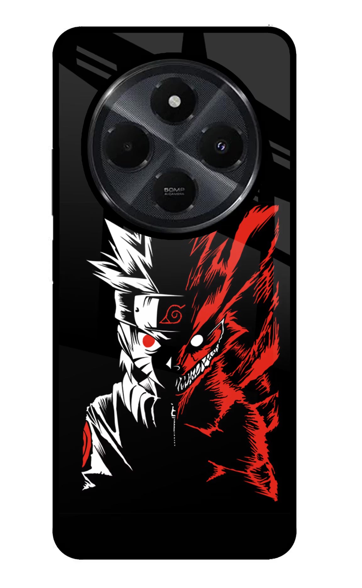 Naruto Two Face Redmi 14C 5G Glass Case Back Cover by Casekaro
