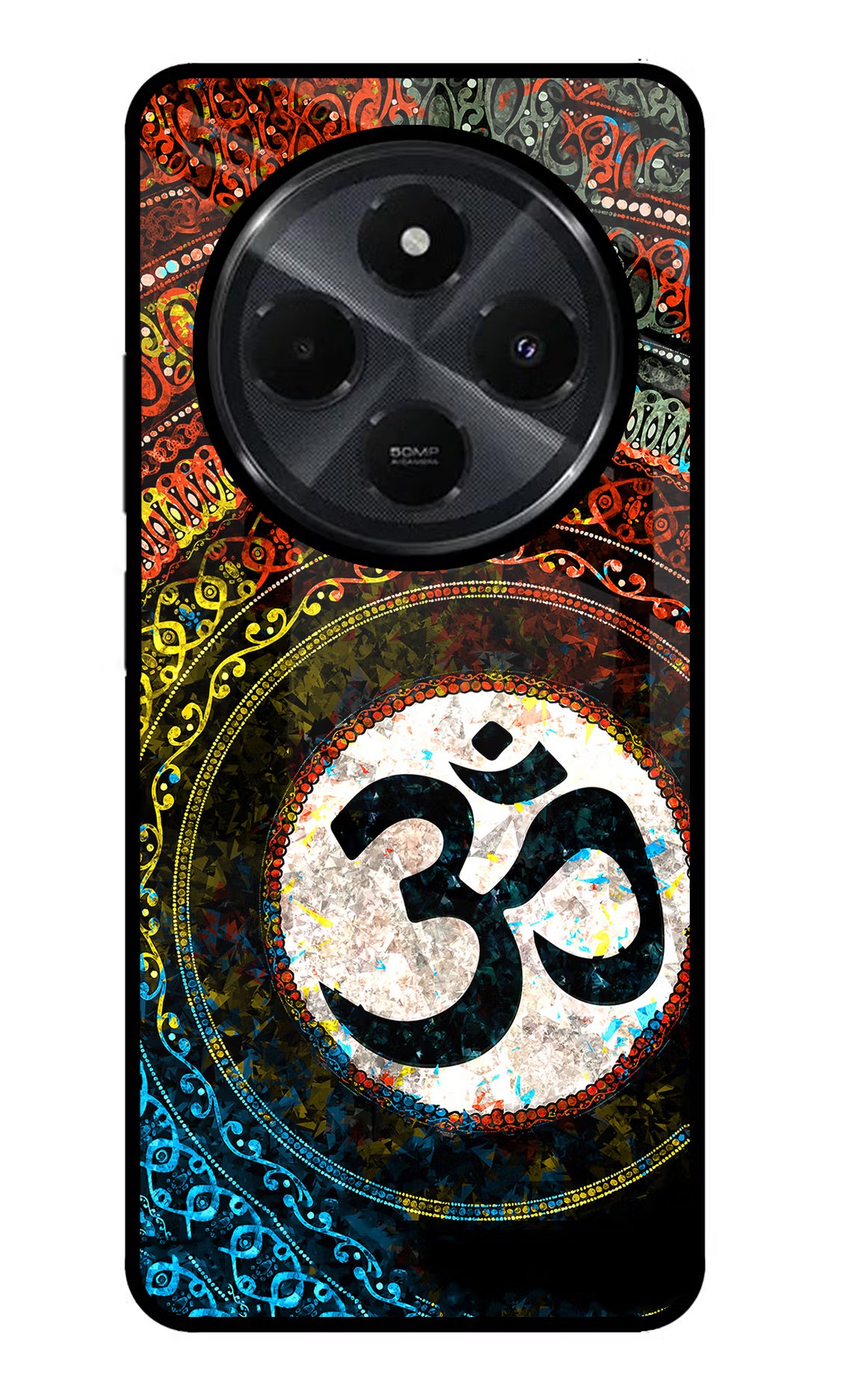 Om Cultural Redmi 14C 5G Glass Case Back Cover by Casekaro