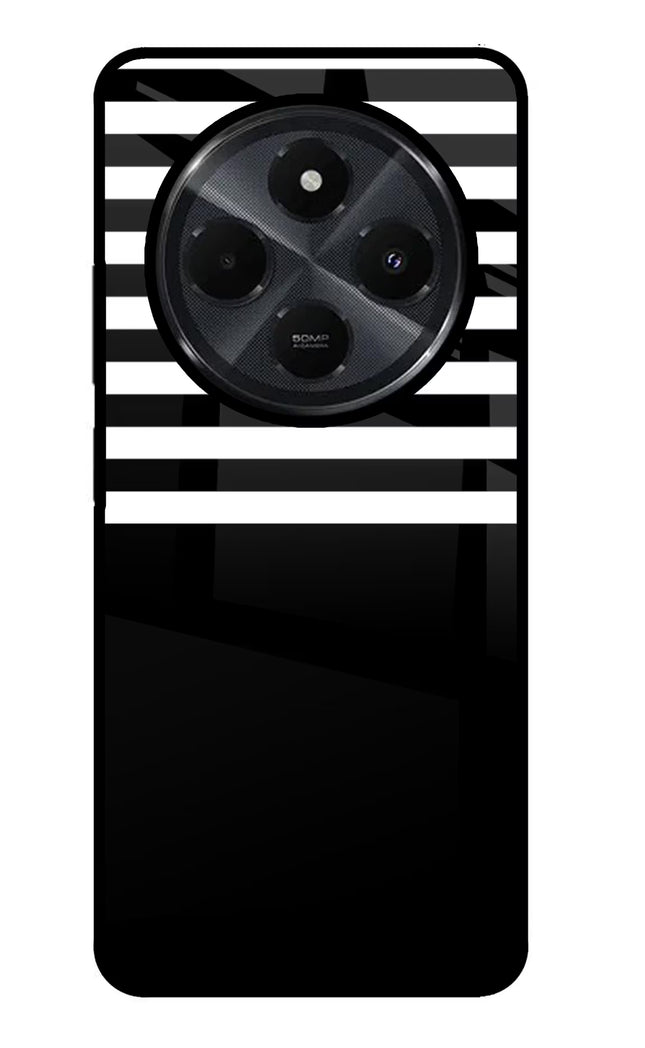 Black and White Print Redmi 14C 5G Glass Case