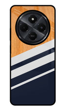 Blue and white wooden Redmi 14C 5G Glass Case