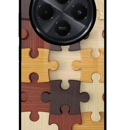 Wooden Puzzle Redmi 14C 5G Glass Case