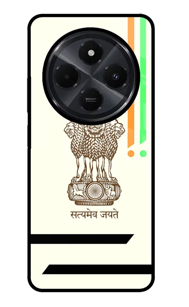 Satyamev Jayate Brown Logo Redmi 14C 5G Glass Case