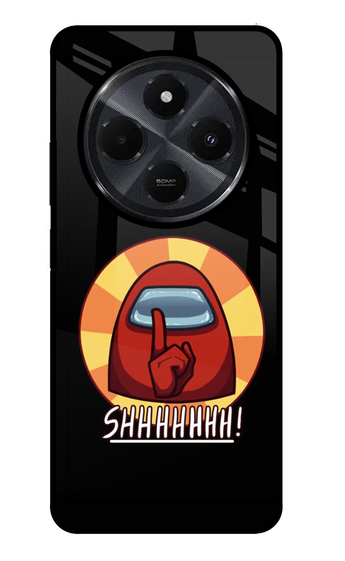 Among Us Shhh! Redmi 14C 5G Glass Case Back Cover by Casekaro