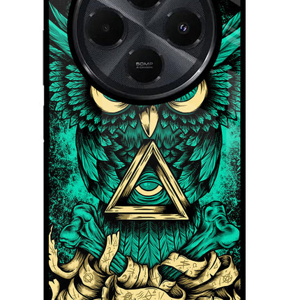 Green Owl Redmi 14C 5G Glass Case
