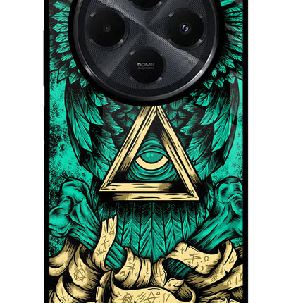 Green Owl Redmi 14C 5G Glass Case