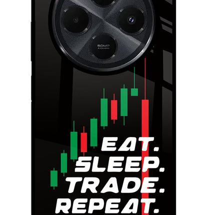 Eat Sleep Trade Repeat Redmi 14C 5G Glass Case