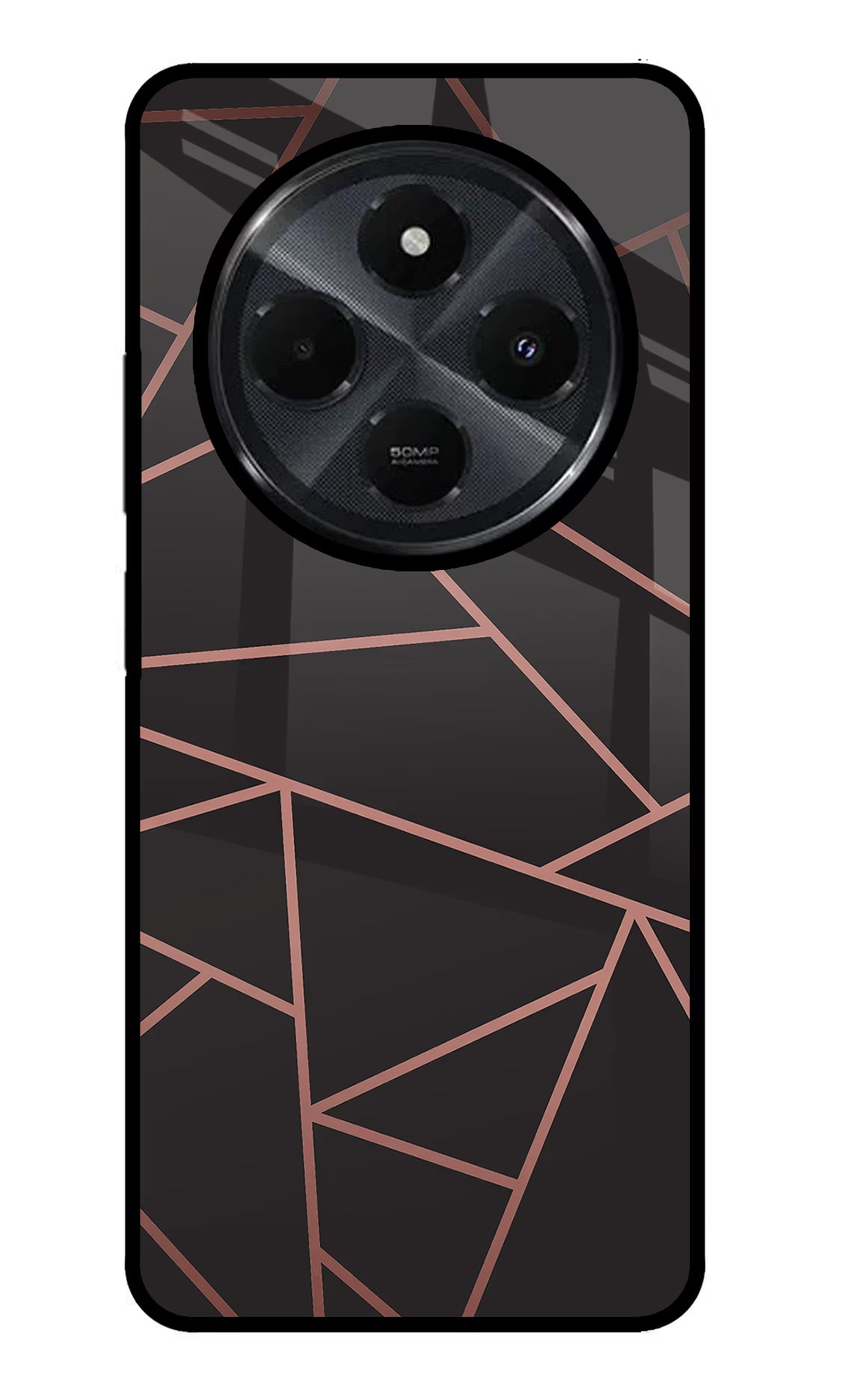 Geometric Pattern Redmi 14C 5G Glass Case Back Cover by Casekaro