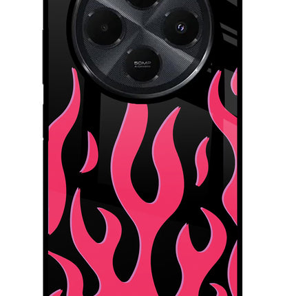 Fire Flames Redmi 14C 5G Glass Case