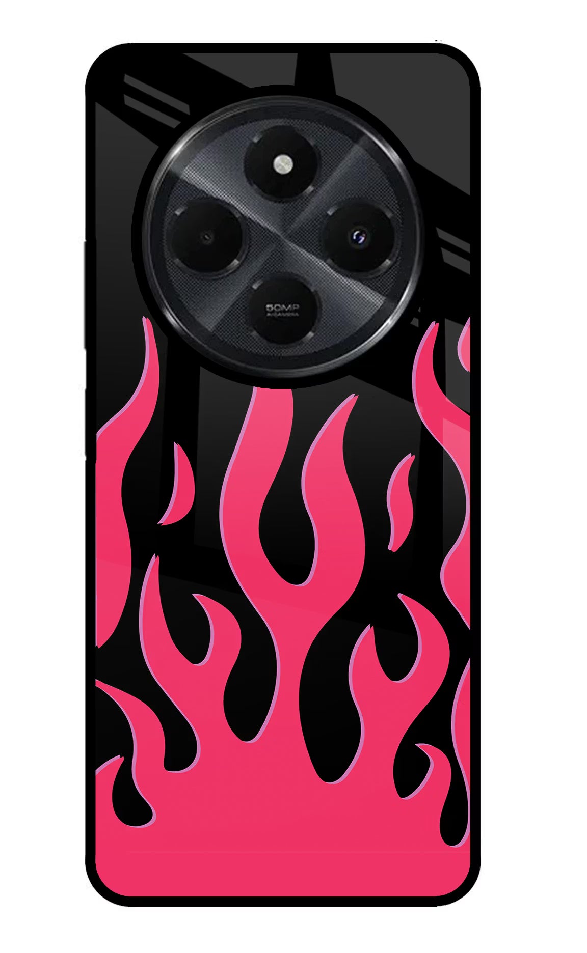Fire Flames Redmi 14C 5G Glass Case Back Cover by Casekaro