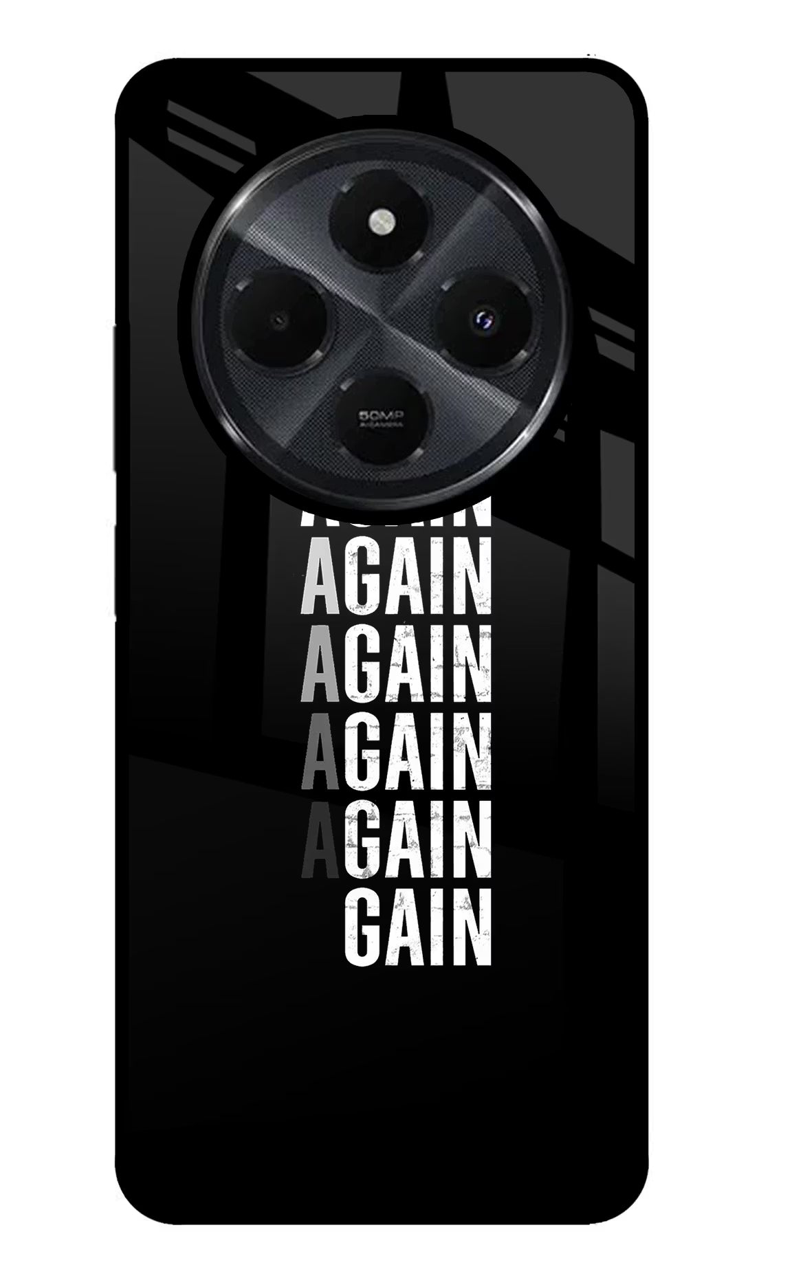Again Again Gain Redmi 14C 5G Glass Case Back Cover by Casekaro