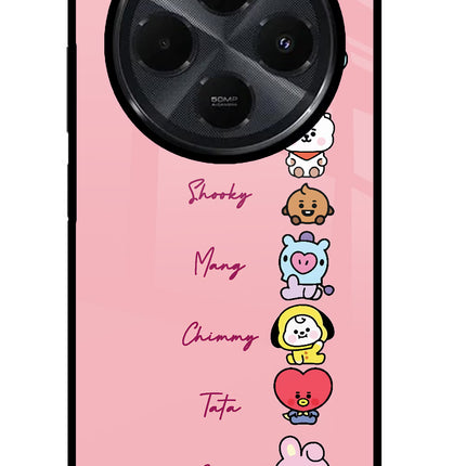 BTS names Redmi 14C 5G Glass Case