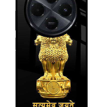 Satyamev Jayate Golden Redmi 14C 5G Glass Case
