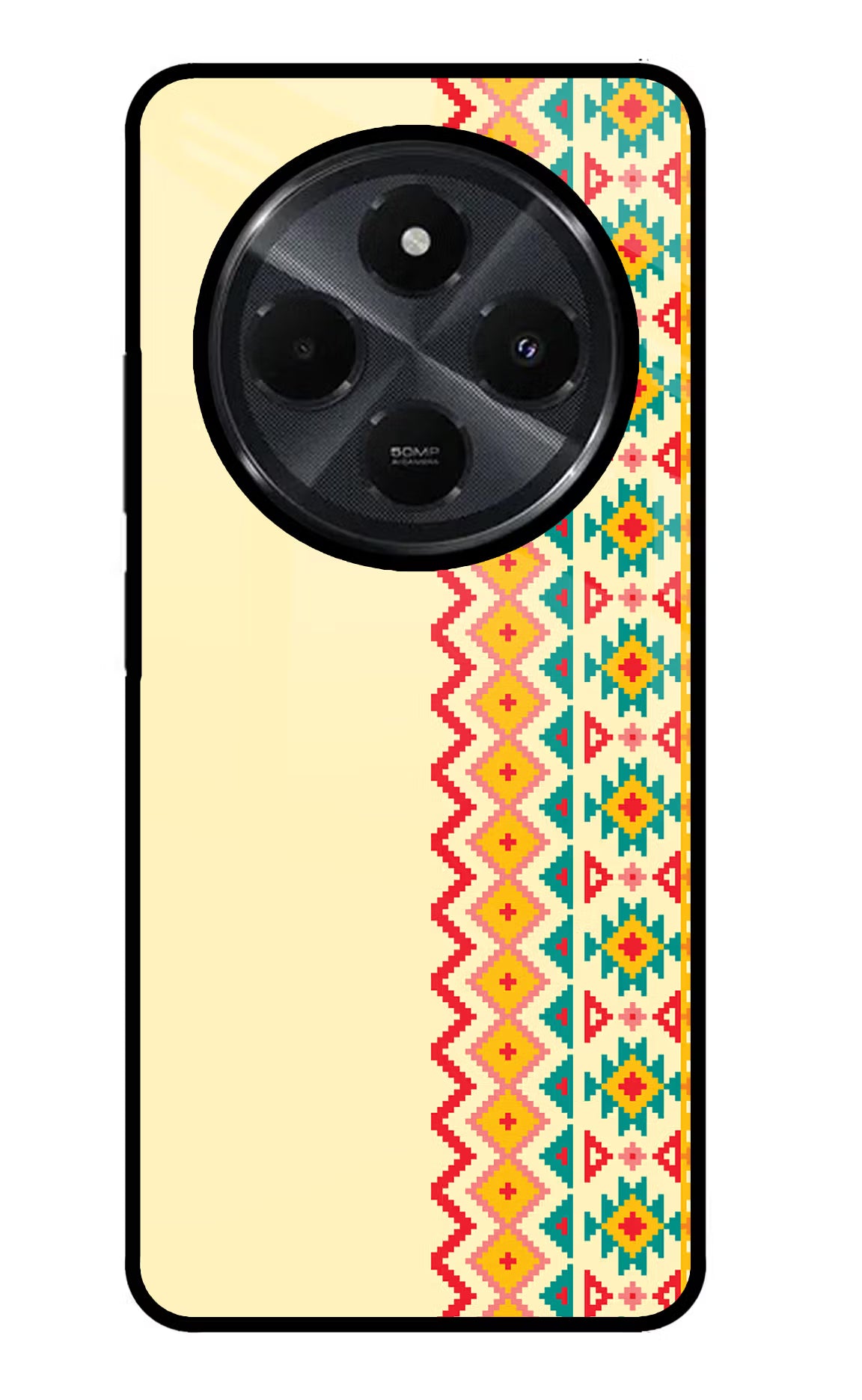 Ethnic Seamless Redmi 14C 5G Glass Case Back Cover by Casekaro