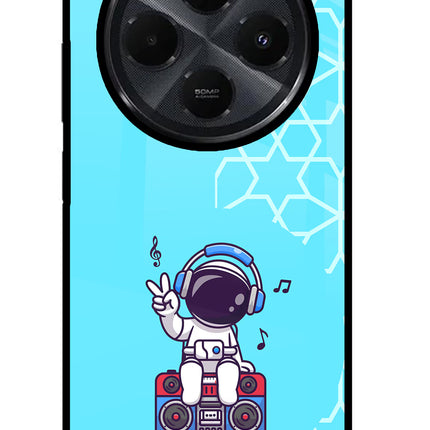 Cute Astronaut Chilling Redmi 14C 5G Glass Case