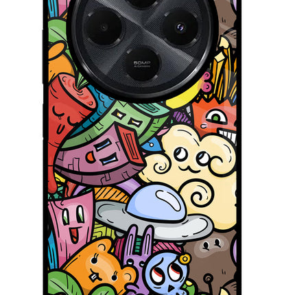 Veggie Doodle Redmi 14C 5G Glass Case