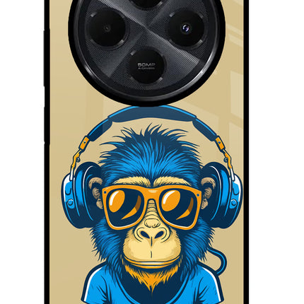 Monkey Headphone Redmi 14C 5G Glass Case