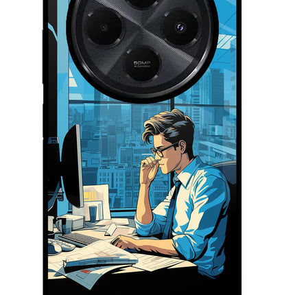 Focused Hustler (AI Generated) Redmi 14C 5G Glass Case