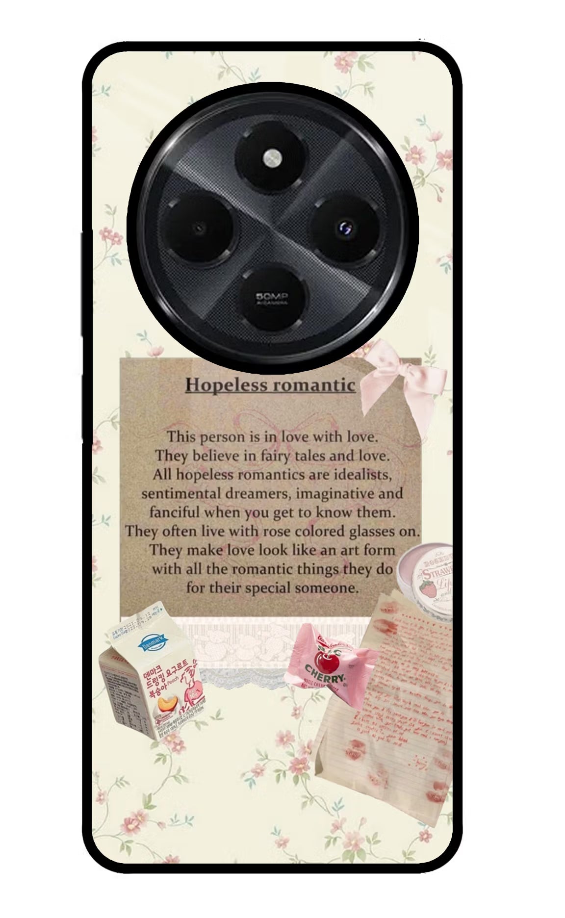 Hopeless Romantic Redmi 14C 5G Glass Case Back Cover by Casekaro