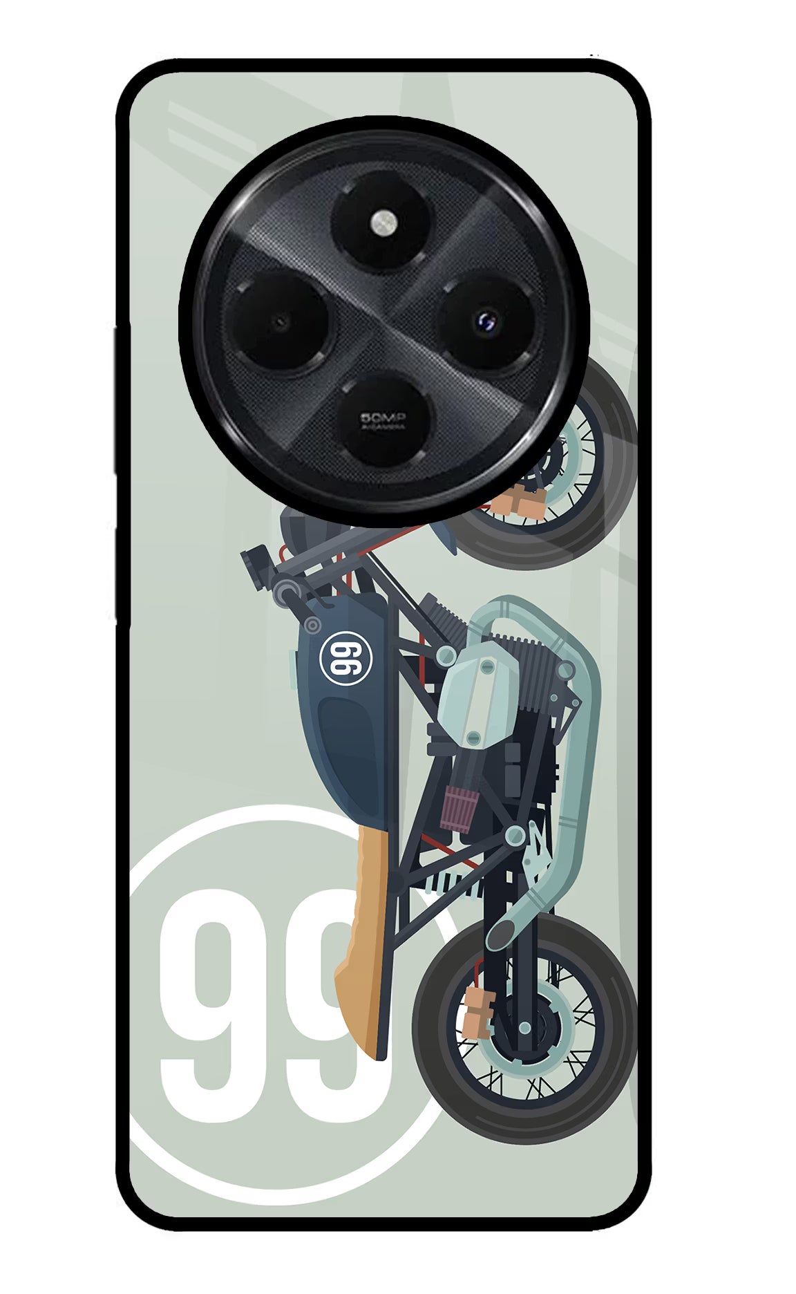 Classic Cafe Racer 99 Redmi 14C 5G Glass Case Back Cover by Casekaro