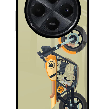 Vertical Speedster Redmi 14C 5G Glass Case Back Cover by Casekaro
