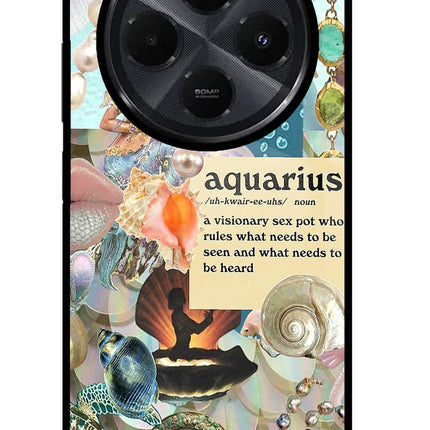 Aquarius Zodiac Redmi 14C 5G Glass Case