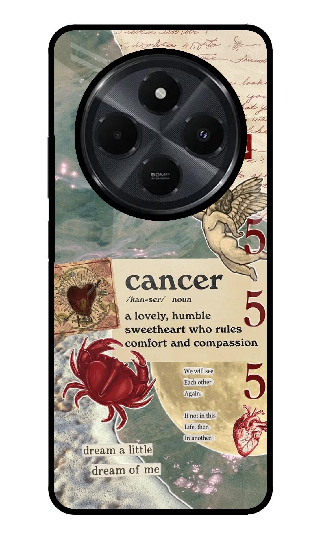 Cancer Zodiac Redmi 14C 5G Glass Case Back Cover by Casekaro