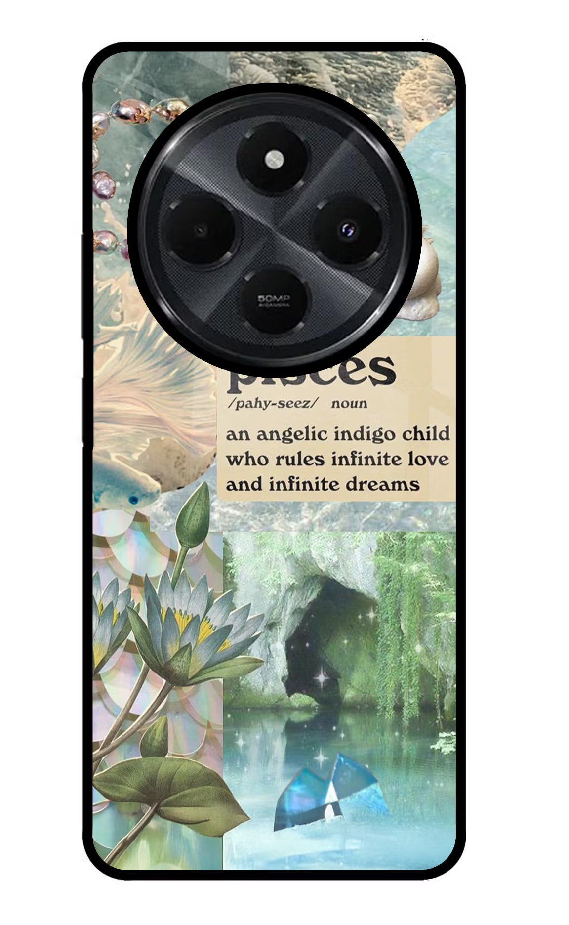 Pisces Zodiac Redmi 14C 5G Glass Case Back Cover by Casekaro