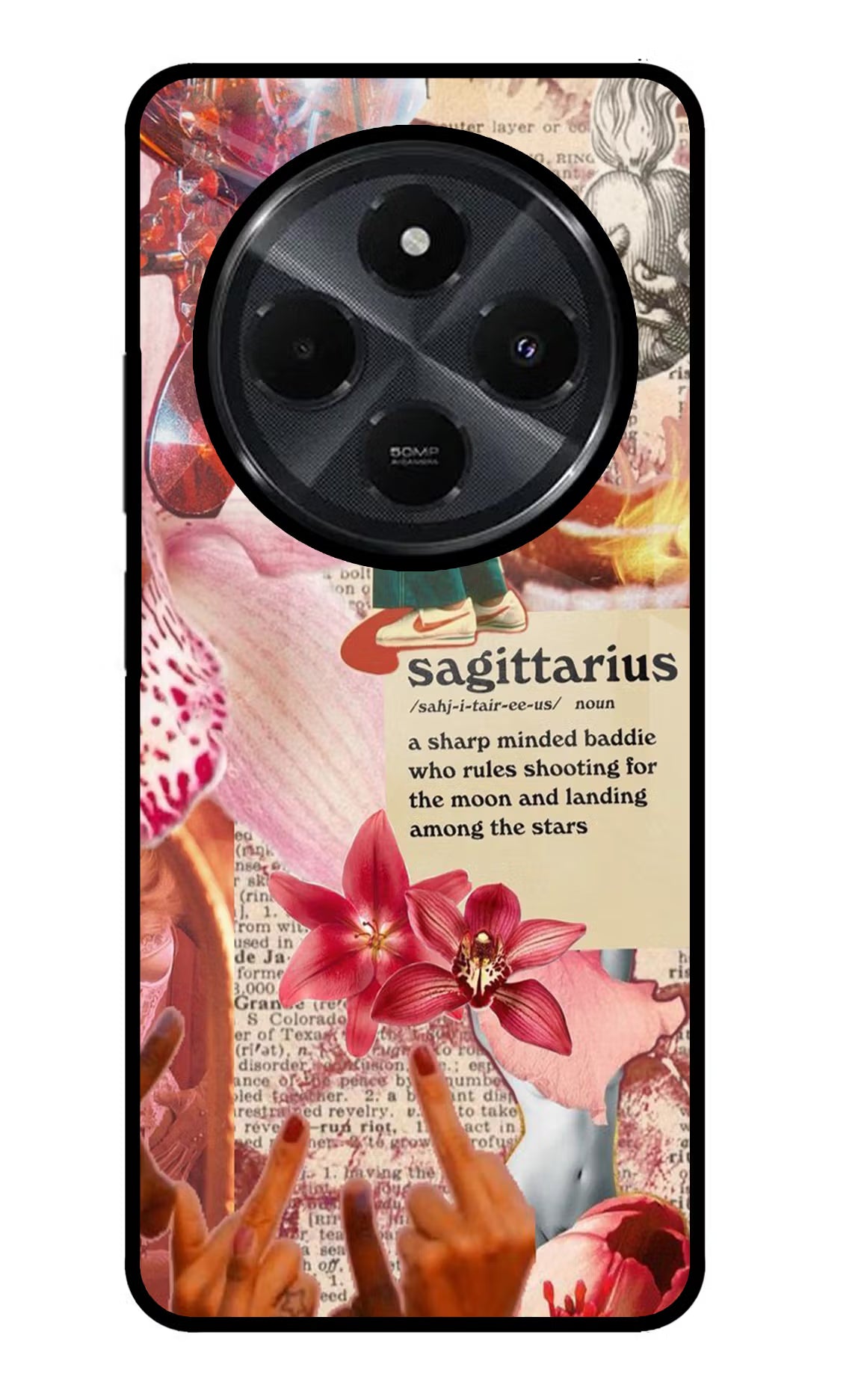 Sagittarius Zodiac Redmi 14C 5G Glass Case Back Cover by Casekaro