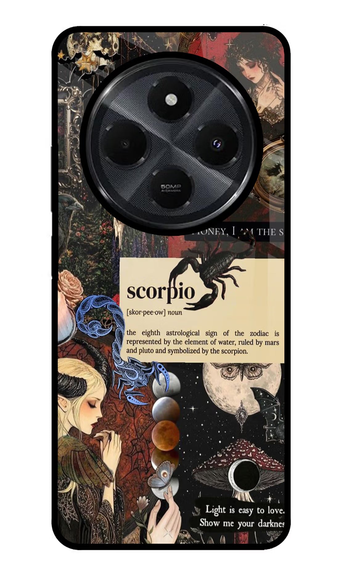 Scorpio Zodiac Redmi 14C 5G Glass Case Back Cover by Casekaro