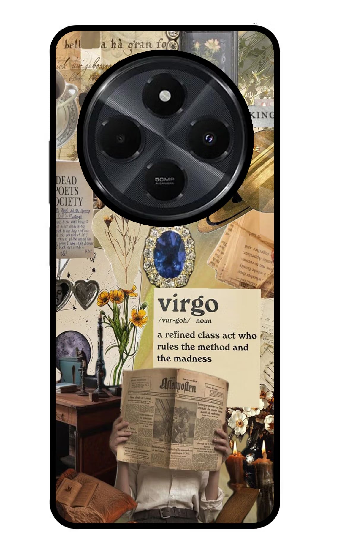 Virgo Zodiac Redmi 14C 5G Glass Case Back Cover by Casekaro