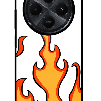 Fired Up – White Redmi 14C 5G Glass Case