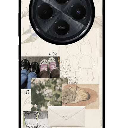 Soft Aesthetic Redmi 14C 5G Glass Case
