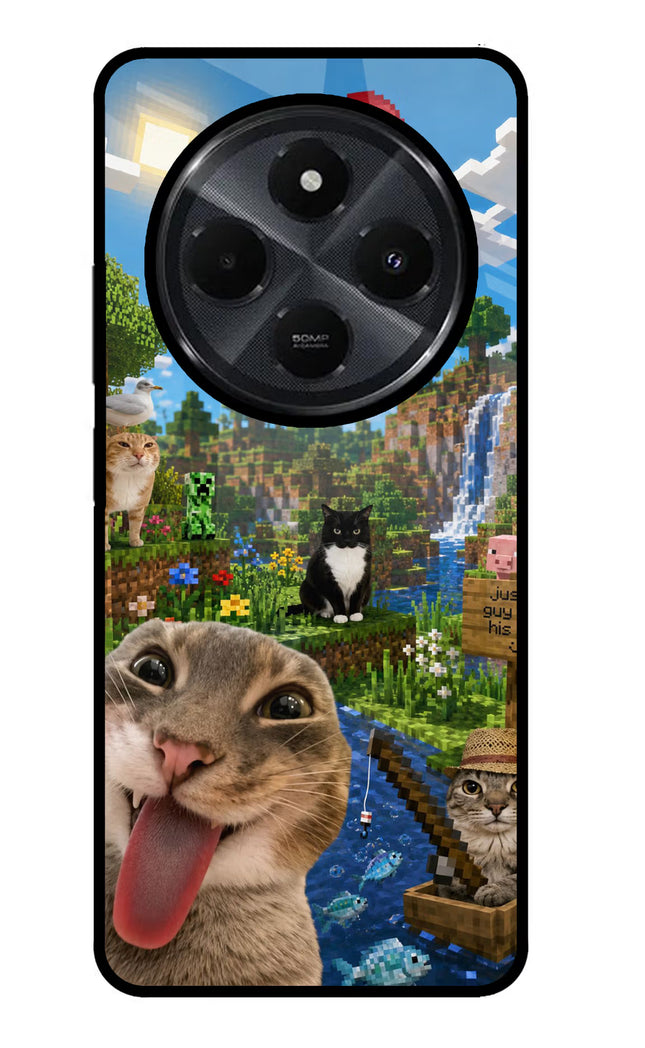 Minecraft Cat Chaos Redmi 14C 5G Glass Case