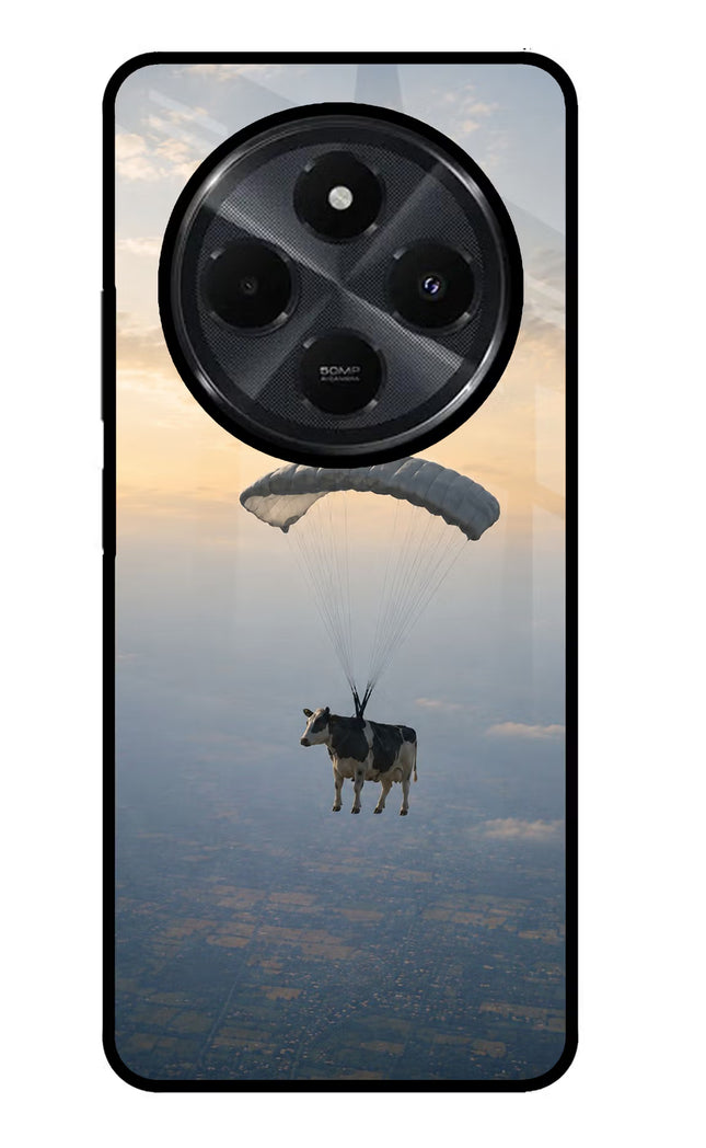 Skydiving Cow Redmi 14C 5G Glass Case