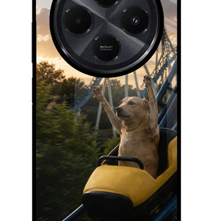 Rollercoaster Dog Redmi 14C 5G Glass Case