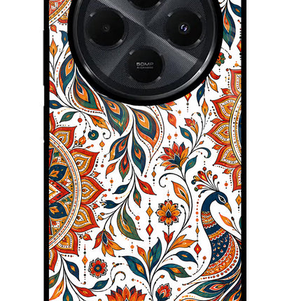 White Mayura Redmi 14C 5G Glass Case