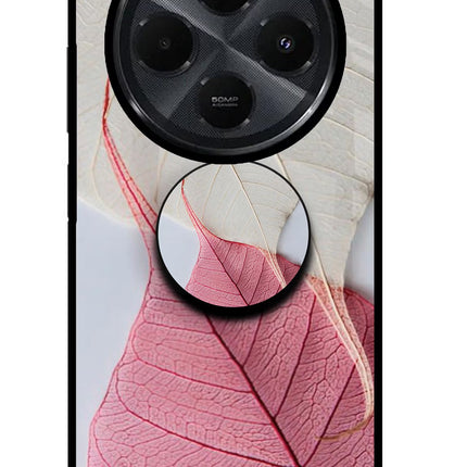 White Pink Leaf Redmi 14C 5G Pop Case by Casekaro