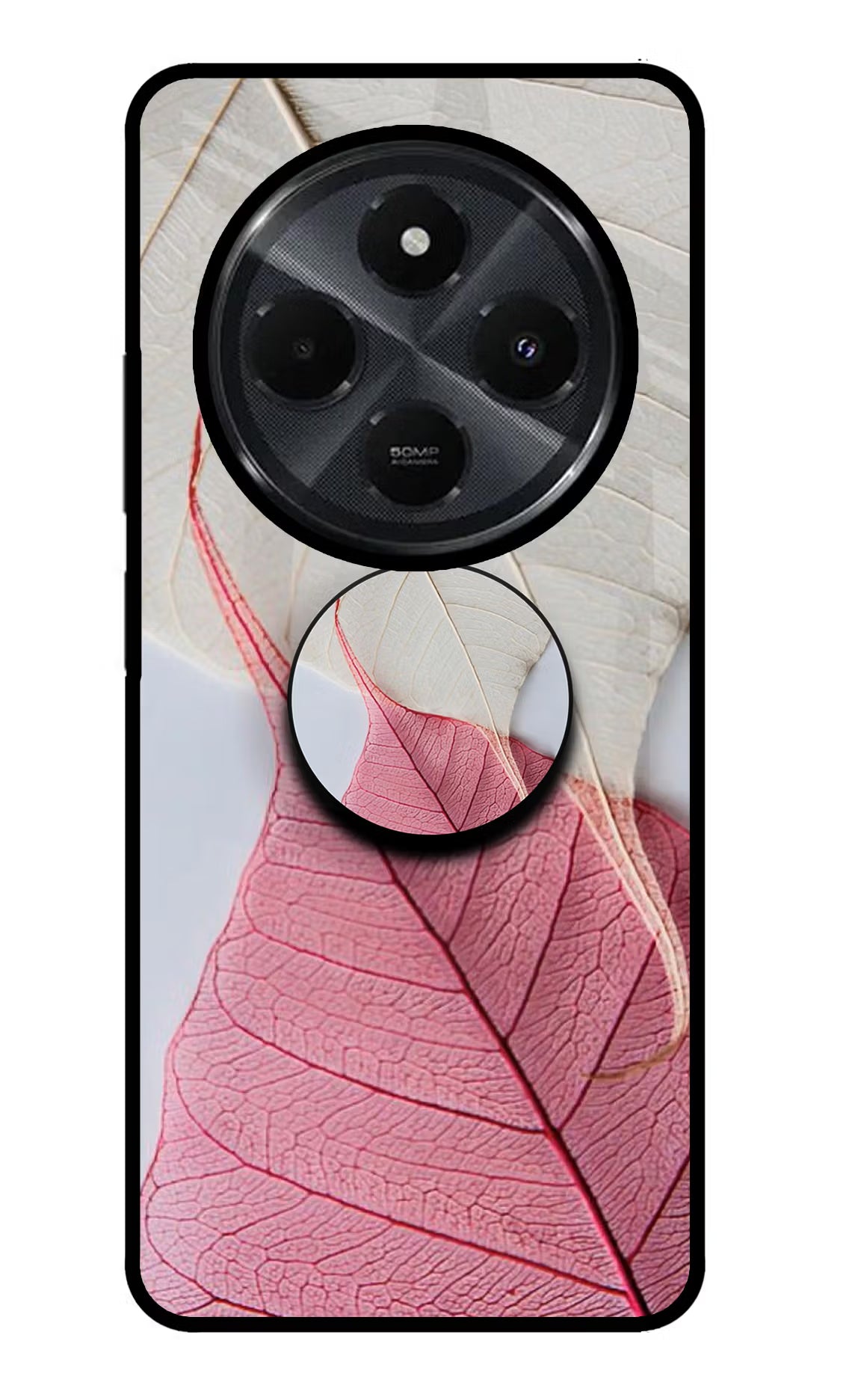 White Pink Leaf Redmi 14C 5G Pop Case by Casekaro