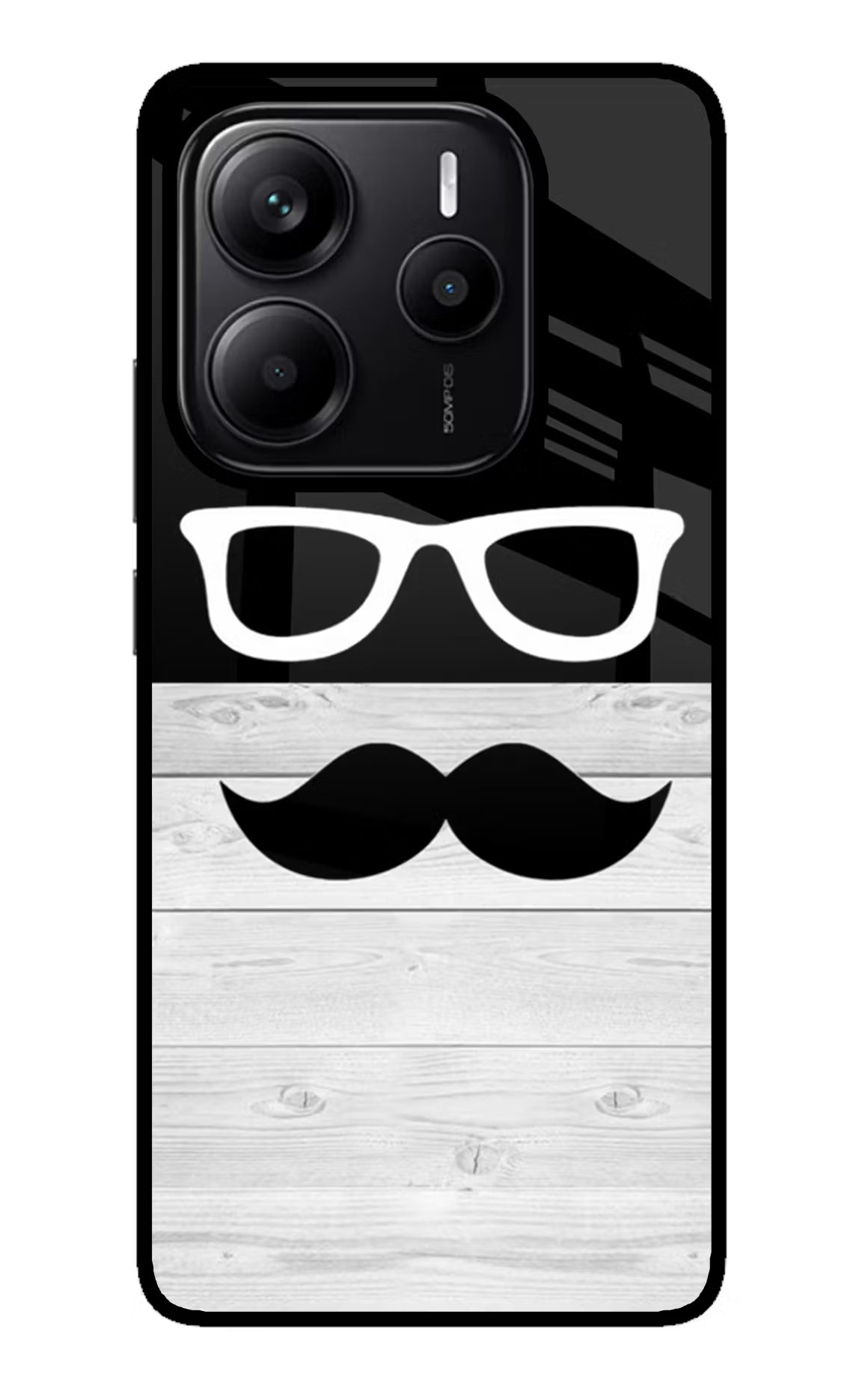 Mustache Redmi Note 14 5G Glass Case Back Cover by Casekaro