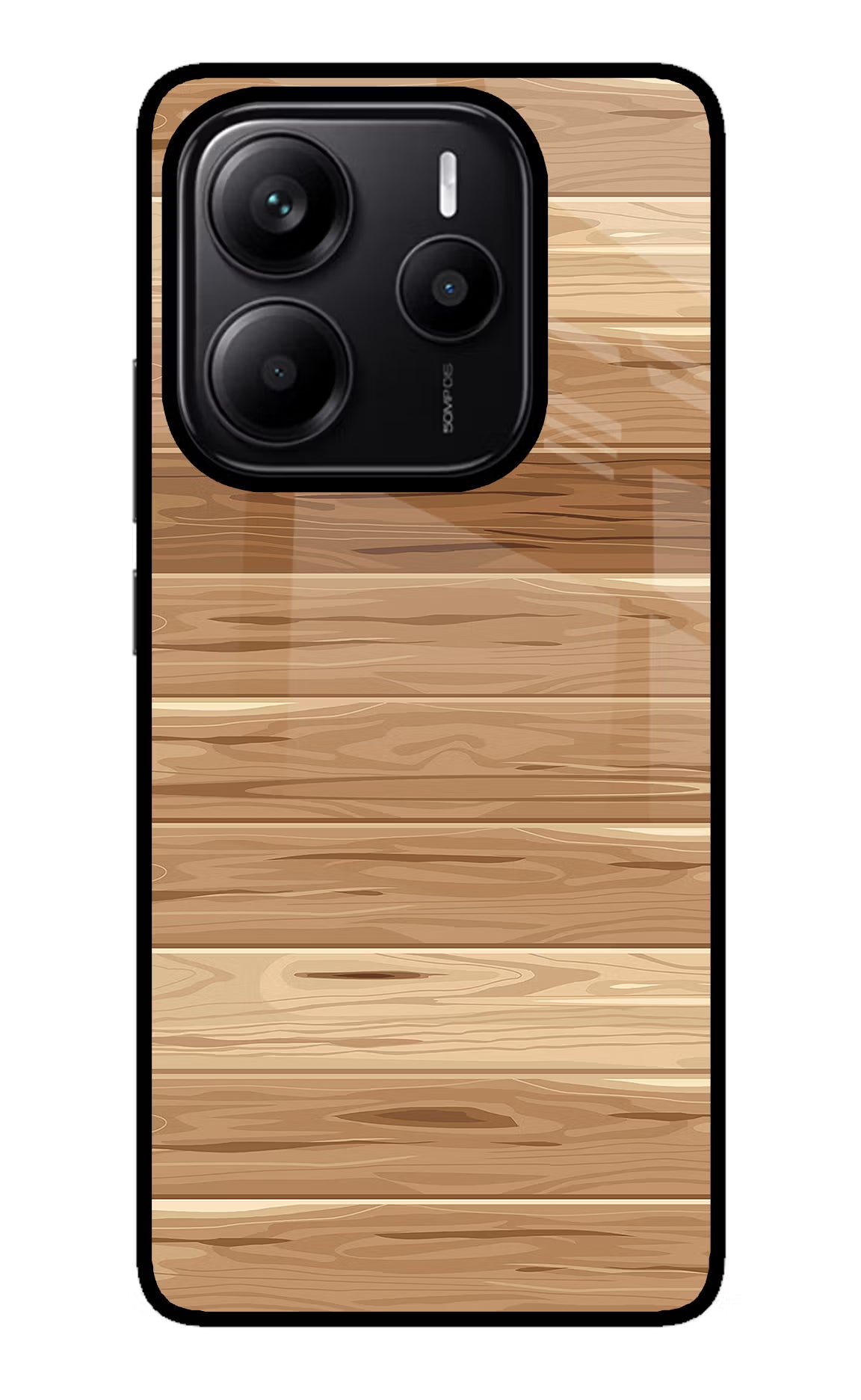 Wooden Vector Redmi Note 14 5G Glass Case