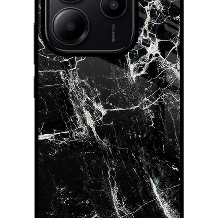 Black Marble Texture Redmi Note 14 5G Glass Case