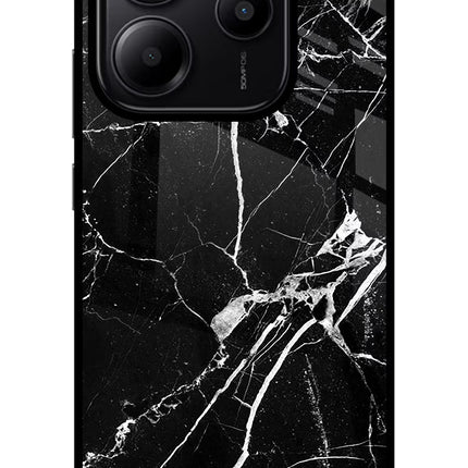 Black Marble Pattern Redmi Note 14 5G Glass Case
